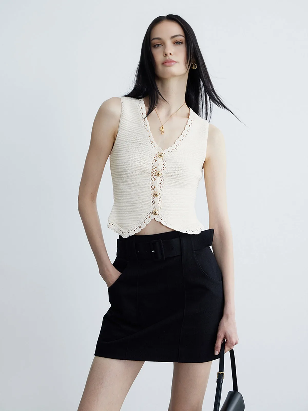 Lace Trim Knit Cardigan sold by COMMENSE product image thumbnail 3