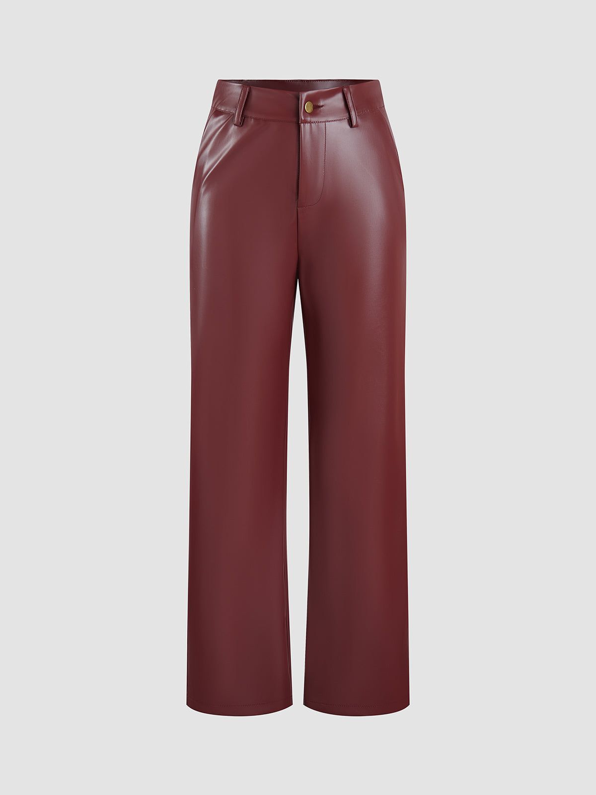 Brownie Faux Leather Wide Leg Pants sold by COMMENSE product image thumbnail 4