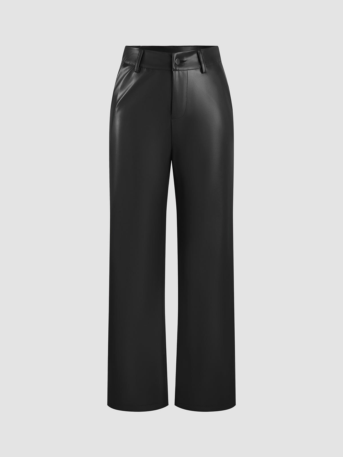 Brownie Faux Leather Wide Leg Pants sold by COMMENSE product image thumbnail 2