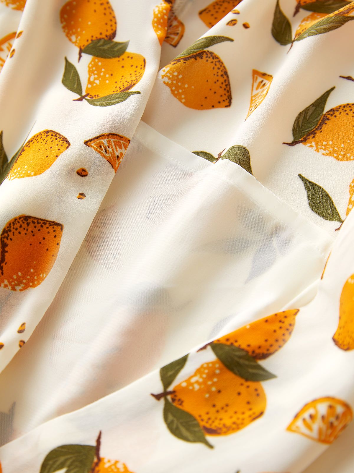 Short Puff Sleeve Orange V-Neck Midi Ruffle Dress sold by COMMENSE product image thumbnail 8