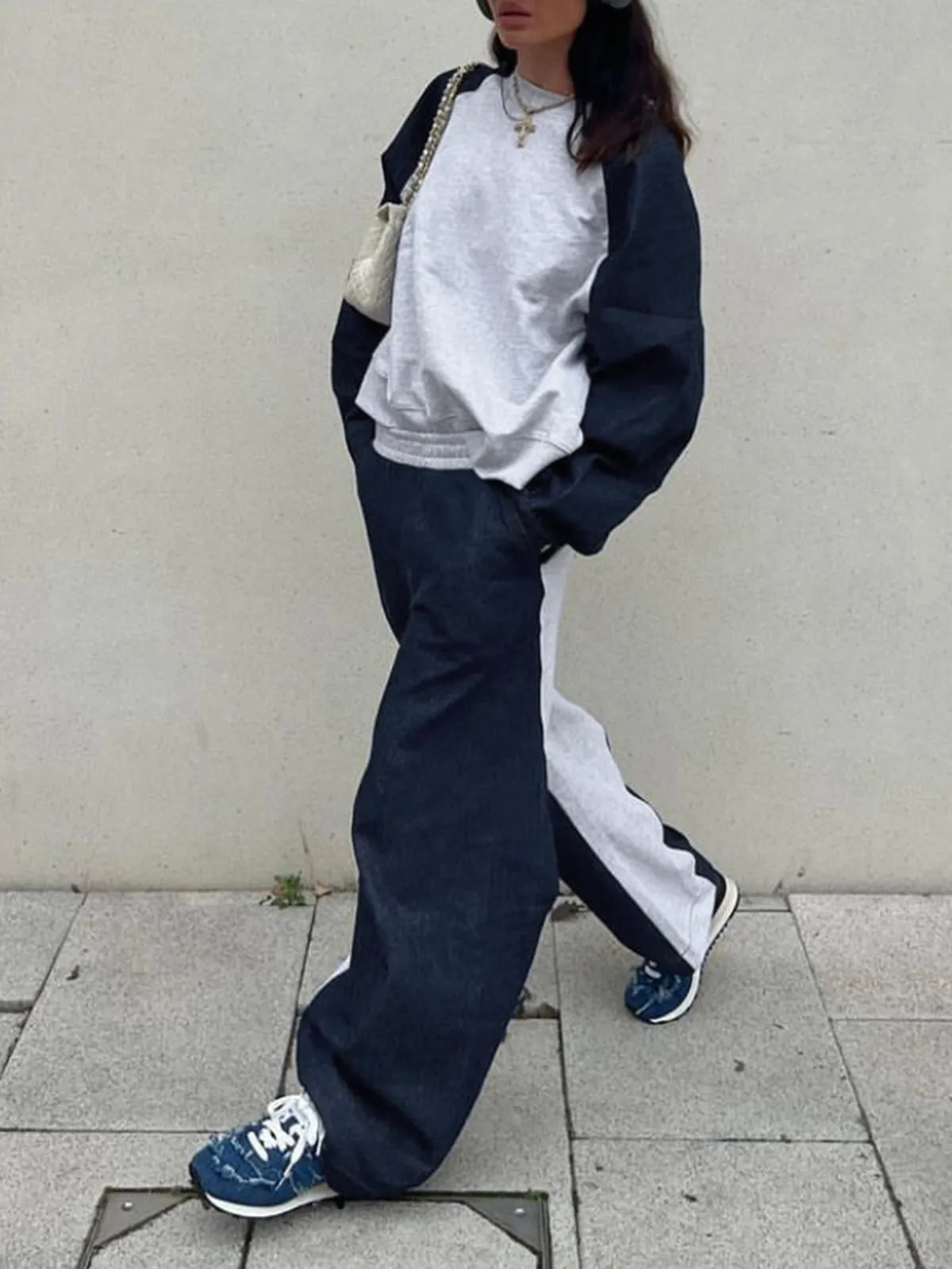 Cuff Detail Colorblock Sweatshirt sold by COMMENSE product image thumbnail 2