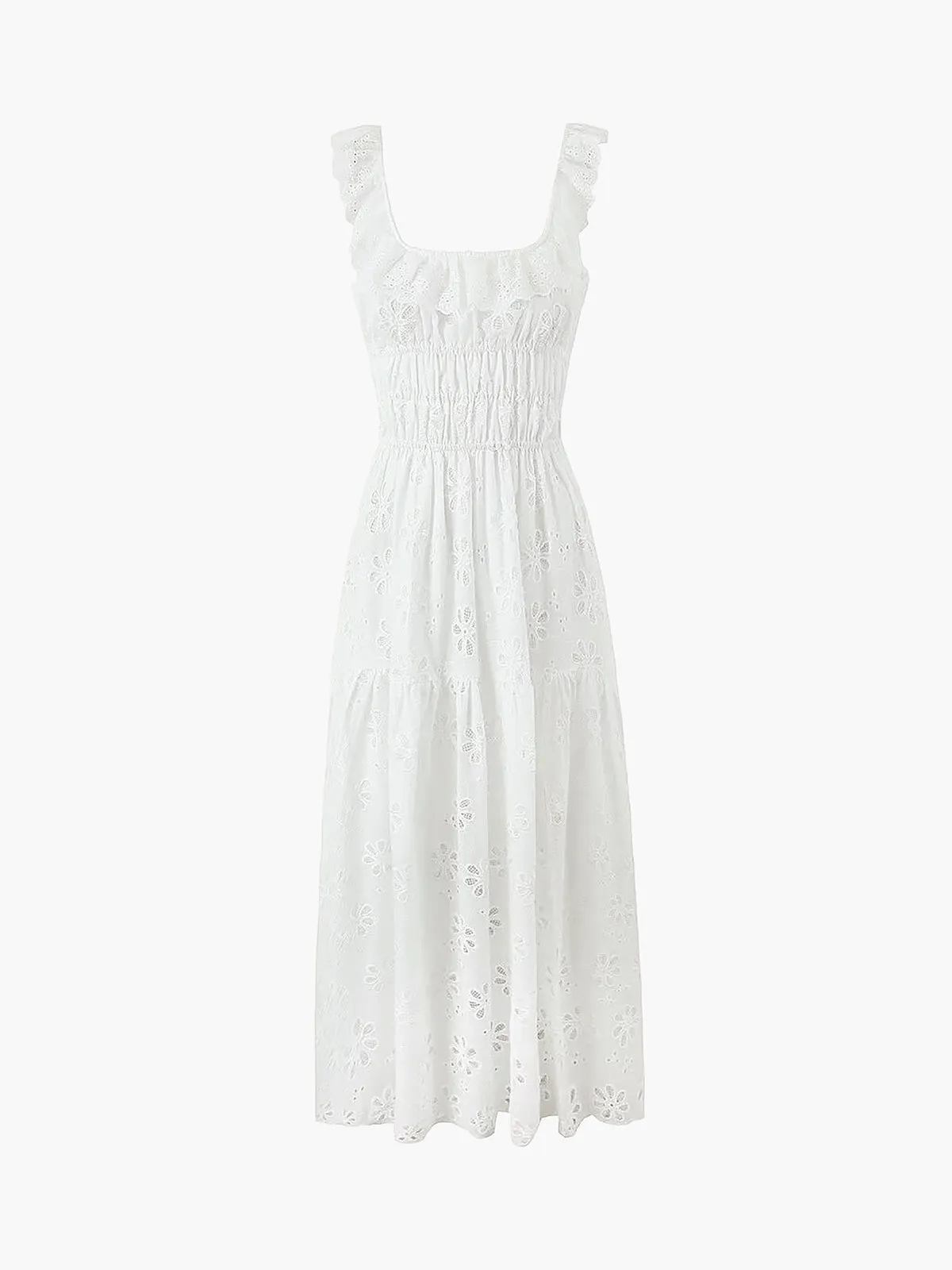 Sundrenched Cotton Eyelet Embroidered Long Dress sold by COMMENSE product image thumbnail 4