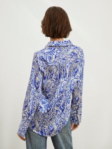 Printed Satin Button Down Shirt sold by COMMENSE