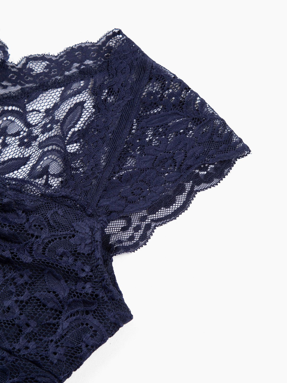 Floral Lace Ruched Crop Shirt sold by COMMENSE product image thumbnail 3