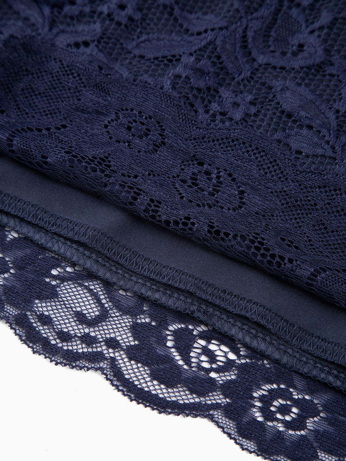 Floral Lace Ruched Crop Shirt sold by COMMENSE product image thumbnail 4