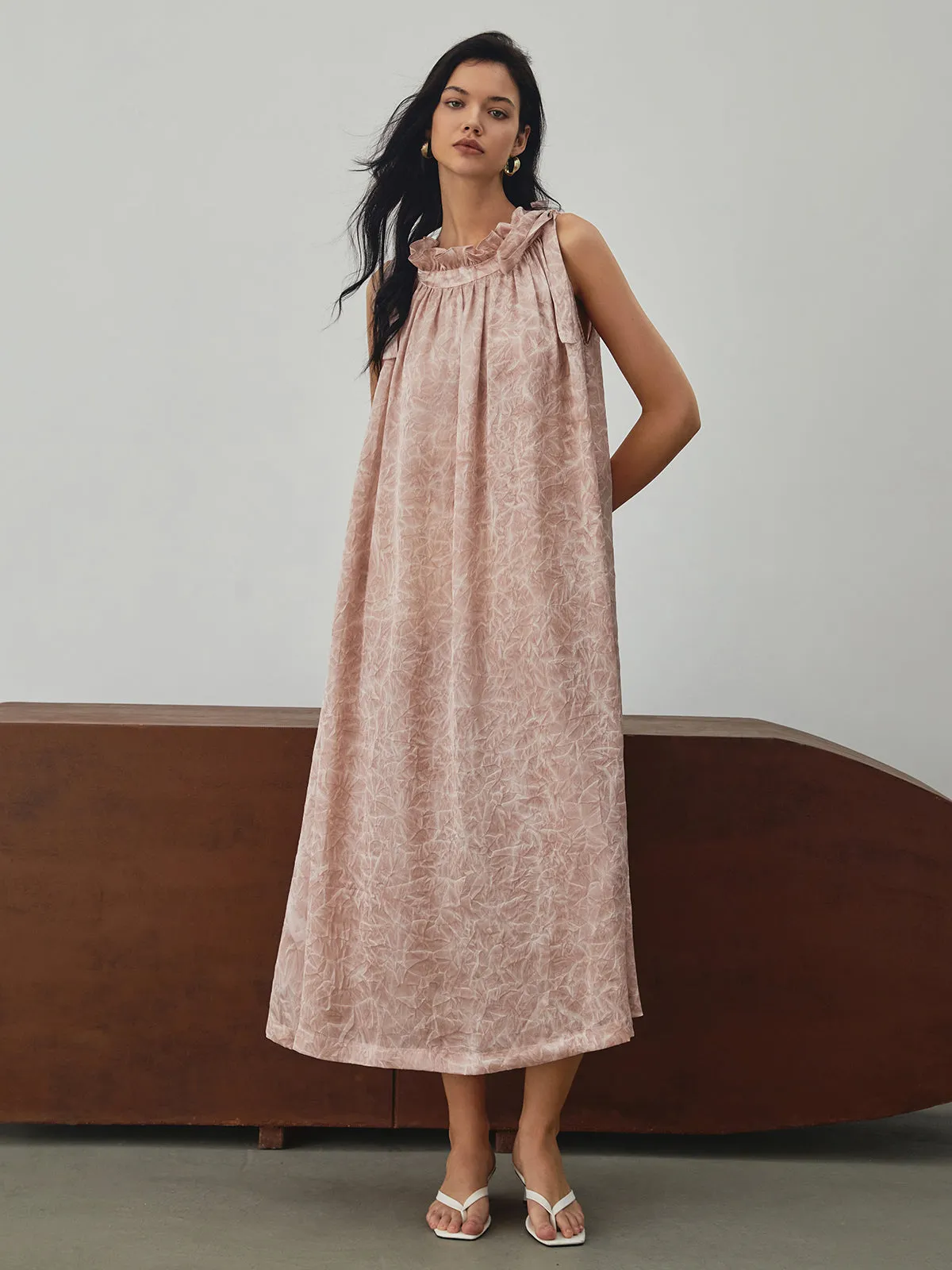 Print Knotted Long Dress sold by COMMENSE product image thumbnail 3