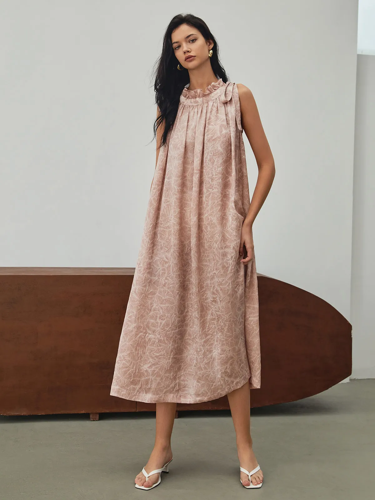 Print Knotted Long Dress sold by COMMENSE product image thumbnail 4