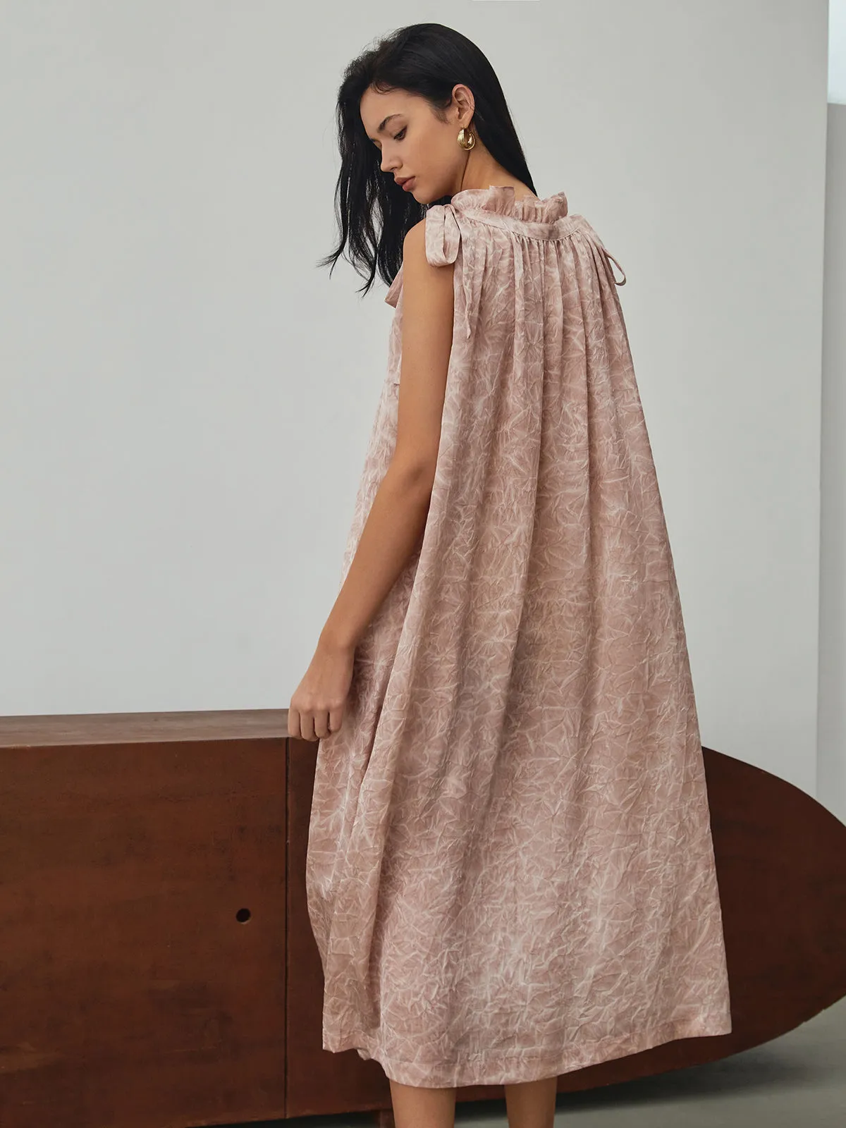 Print Knotted Long Dress sold by COMMENSE product image thumbnail 5