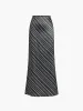 Line Texture Side Zipper Maxi Skirt sold by COMMENSE