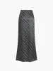 Line Texture Side Zipper Maxi Skirt sold by COMMENSE