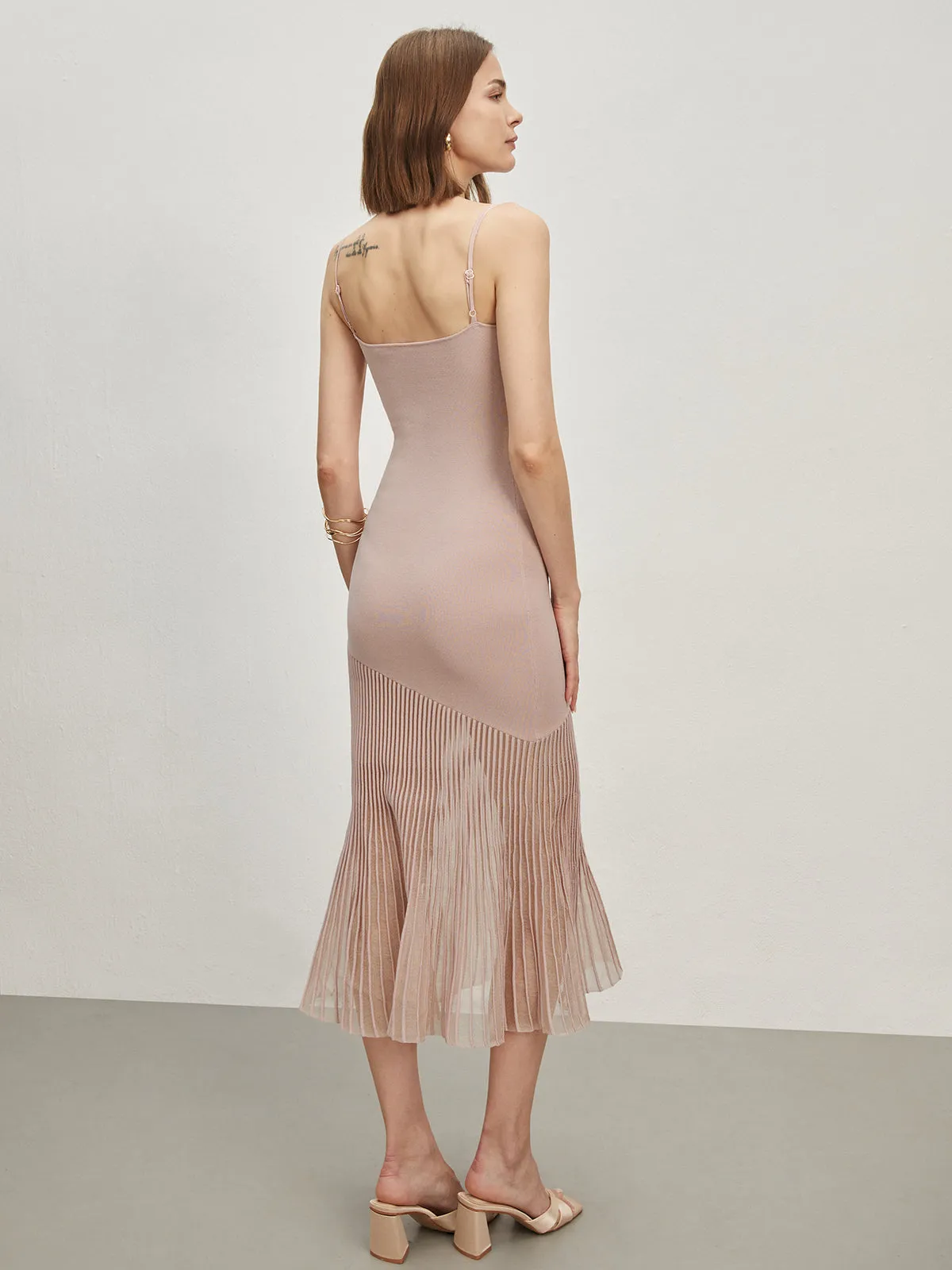 Patchwork Cami Long Sweater Dress sold by COMMENSE product image thumbnail 4