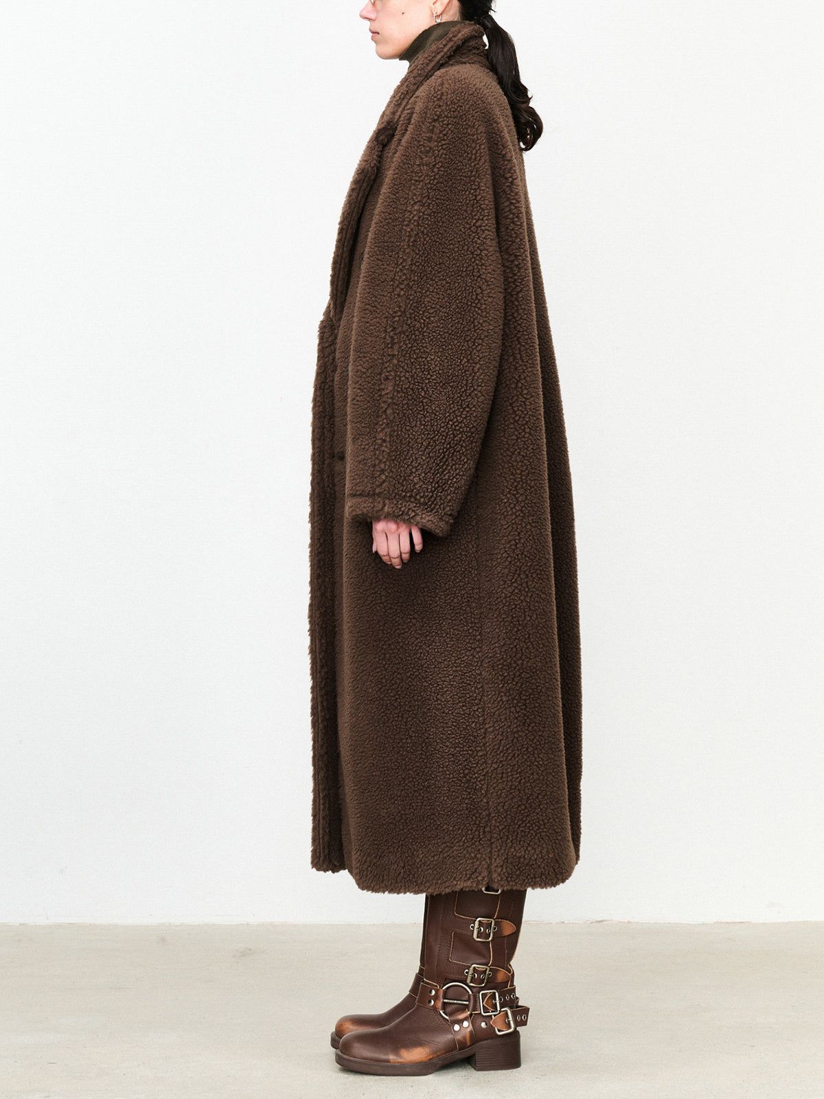 Oversized Double-Breasted Fleece Jacket sold by COMMENSE product image thumbnail 3