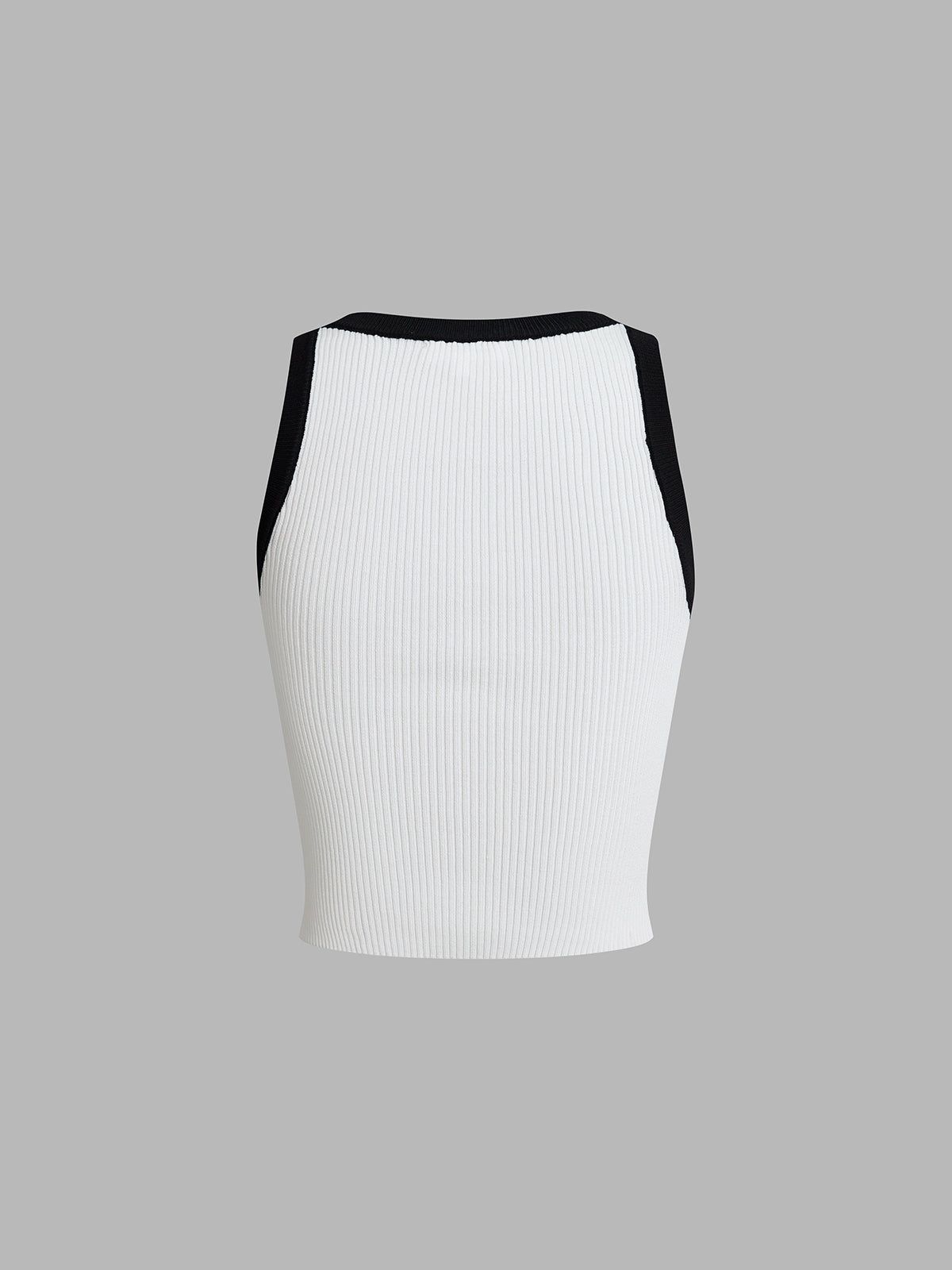 Contrast Trim Sweater Vest sold by COMMENSE product image thumbnail 4