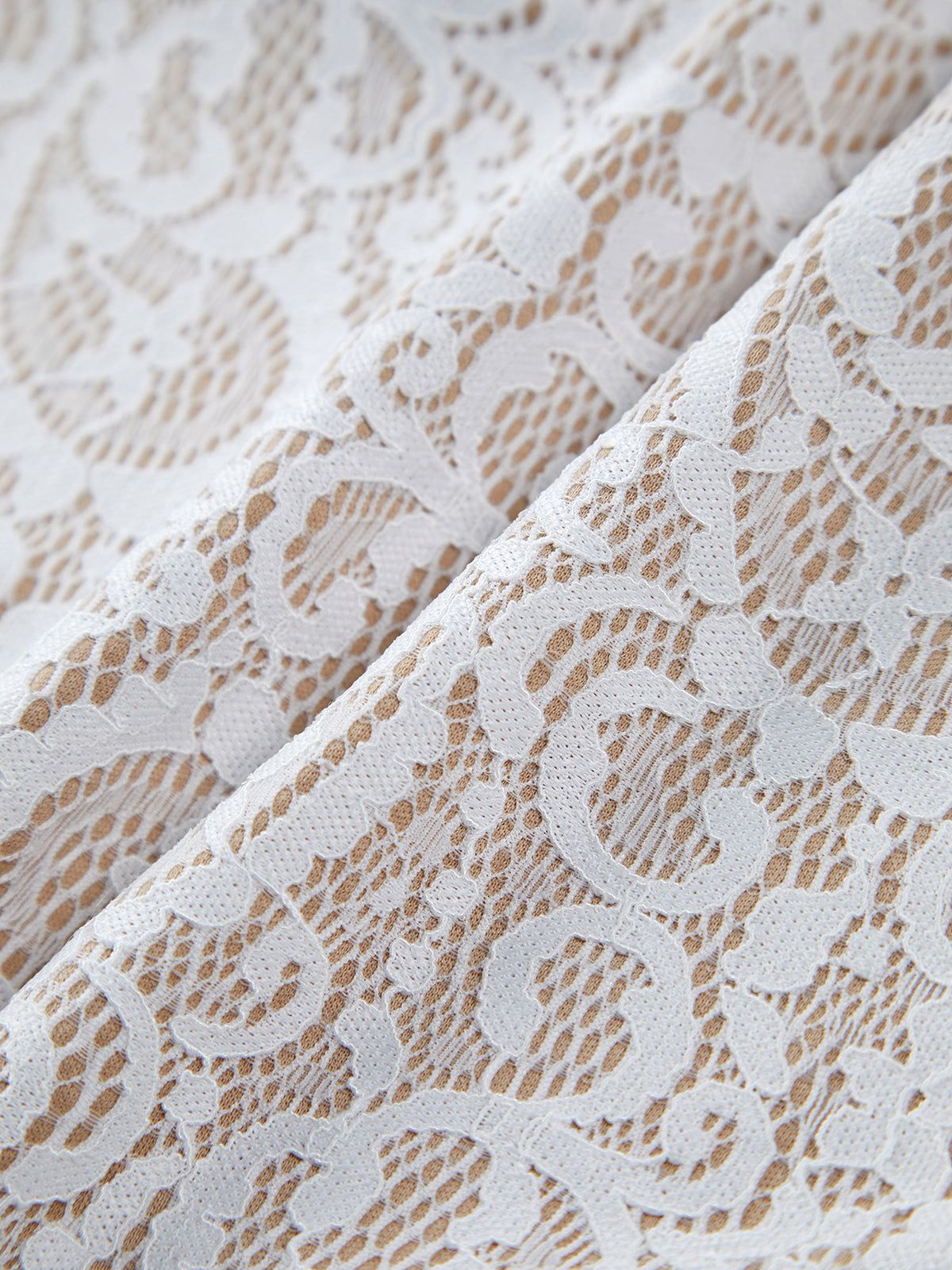 Lace Tied Jacquard Open Back Crop Top sold by COMMENSE product image thumbnail 3