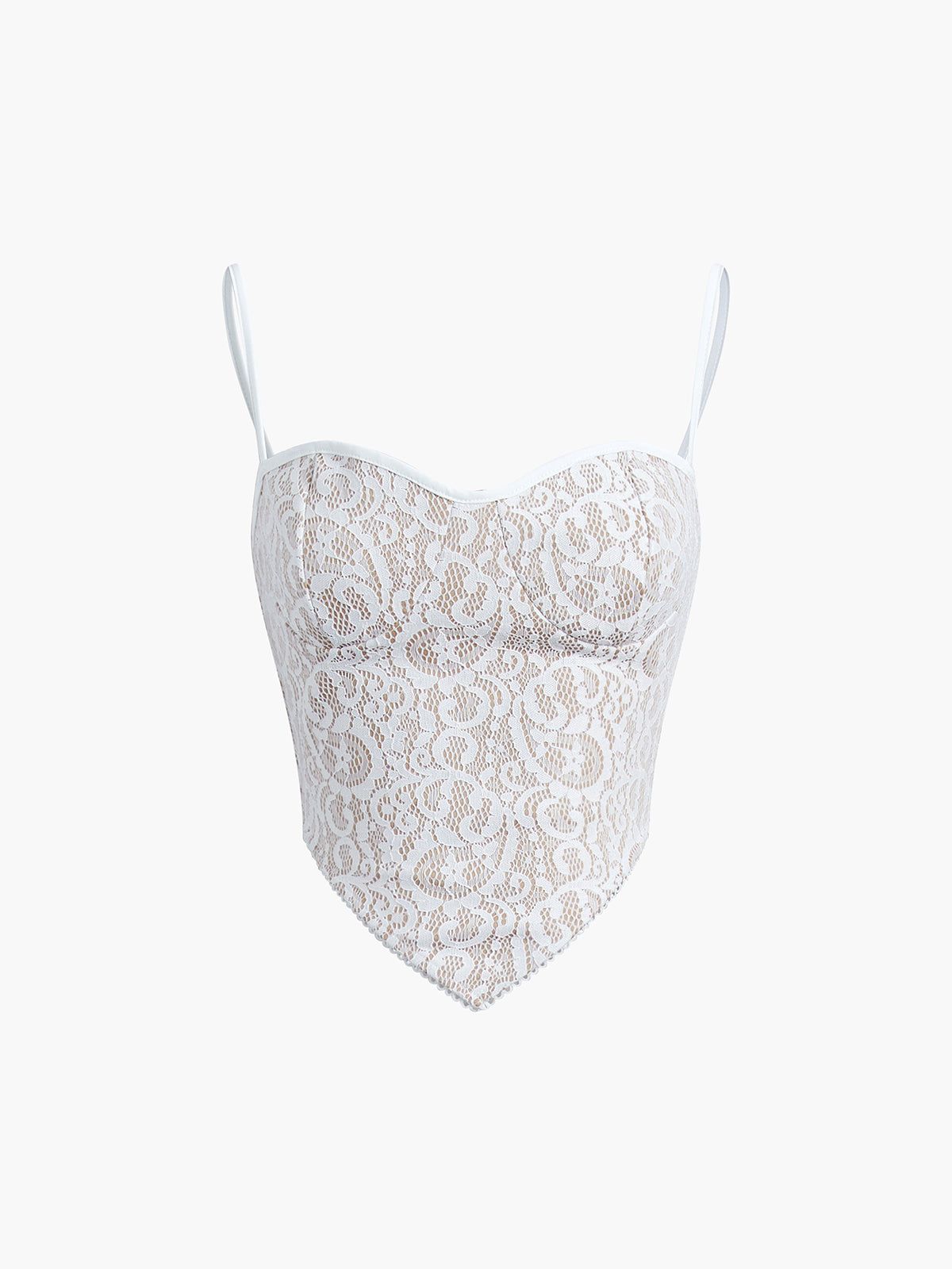 Lace Tied Jacquard Open Back Crop Top sold by COMMENSE