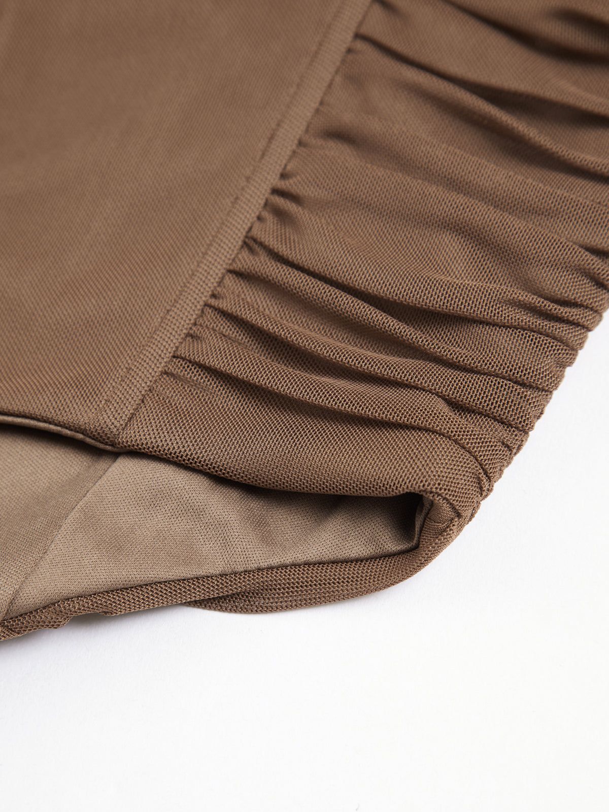 Mesh Zippered Ruched Crop Top sold by COMMENSE product image thumbnail 5