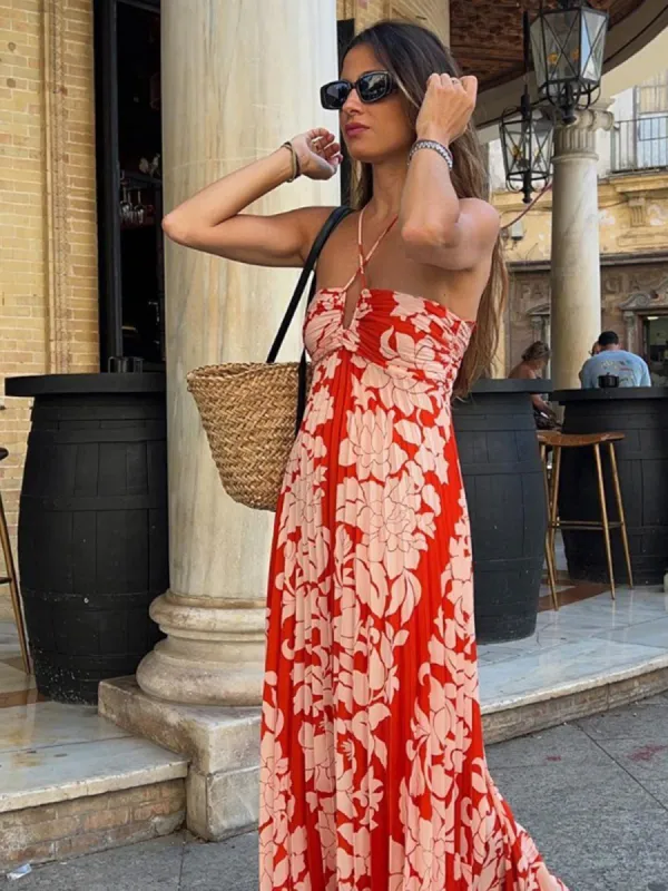 Lace Hem Satin Pleat Long Skirt sold by COMMENSE