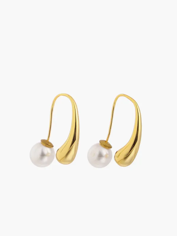 Lantern Shape Pearl Earrings sold by COMMENSE