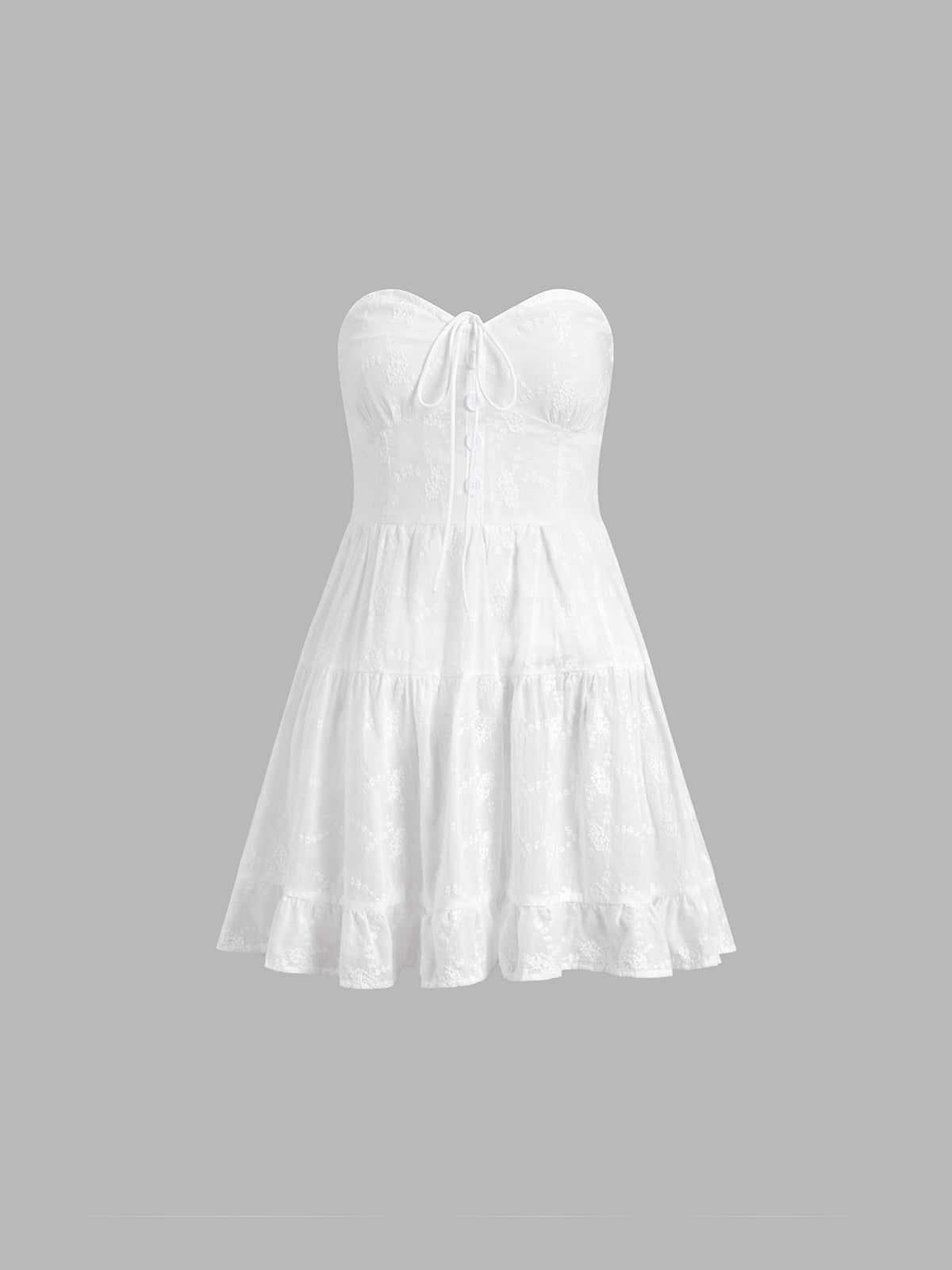 Embroidered A-Line Tube Short Dress sold by COMMENSE product image thumbnail 2