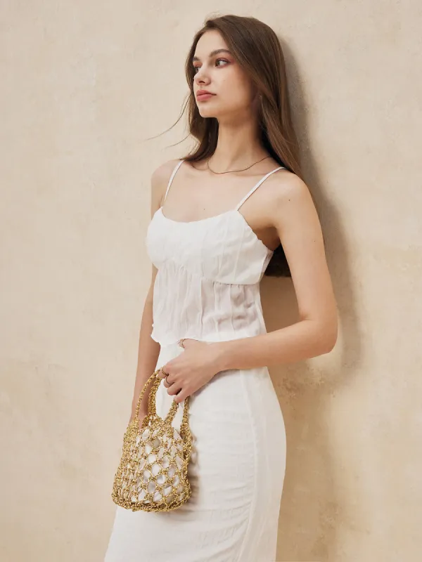 Semi Sheer Ruffle Trimmed Skirt Set sold by COMMENSE