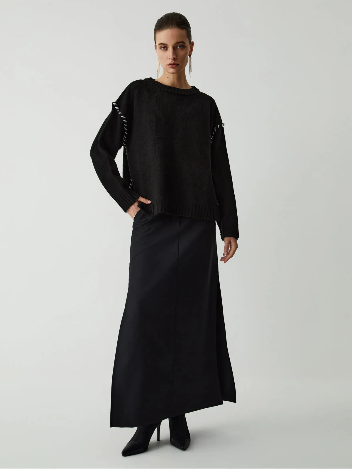 Two Tone Stitches Sweater sold by COMMENSE product image thumbnail 4