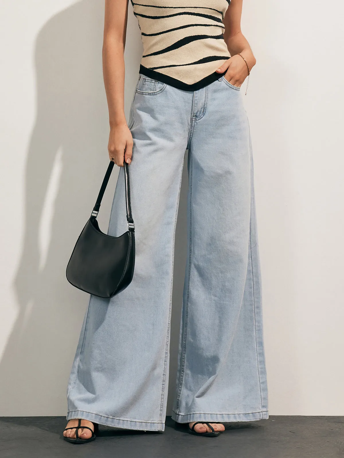 Denim Wide Leg Jeans sold by COMMENSE product image thumbnail 4