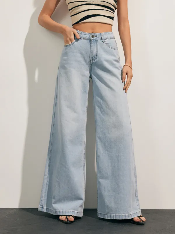 Denim Wide Leg Jeans sold by COMMENSE