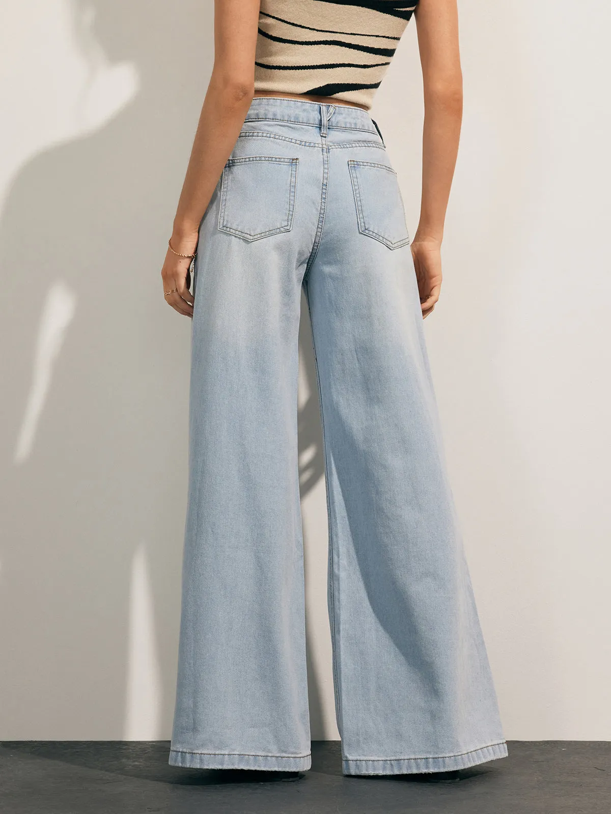 Denim Wide Leg Jeans sold by COMMENSE product image thumbnail 2