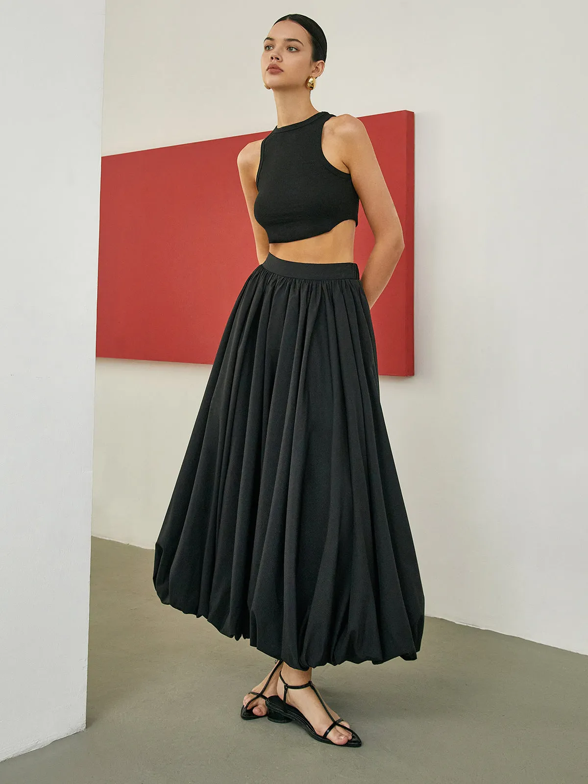 Minimalism Pleated Maxi Skirt sold by COMMENSE