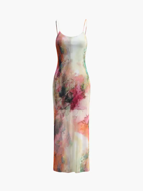 Pastel Print Cami Midi Dress sold by COMMENSE