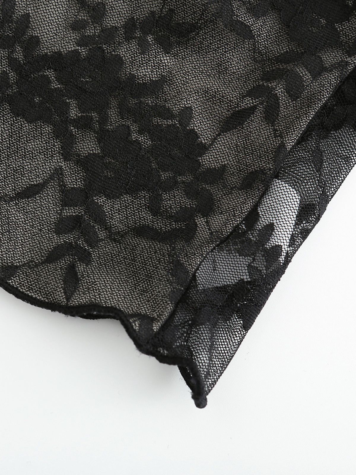 Floral Lace Mesh Padded Bustier Crop Top sold by COMMENSE product image thumbnail 6