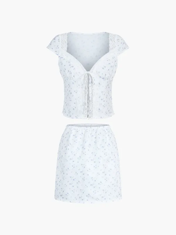 Coastal Cowgirl Floral Two Piece Skirt Set sold by COMMENSE