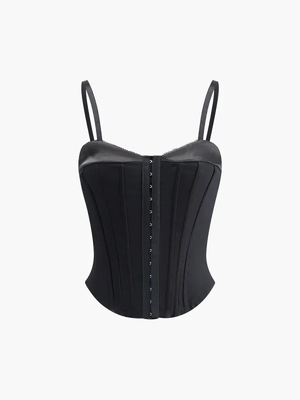 Solid Corset Detail Cami Top sold by COMMENSE