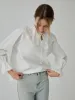 Cotton Lace Trim Tie-Front Shirt sold by COMMENSE