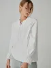 Cotton Lace Trim Tie-Front Shirt sold by COMMENSE