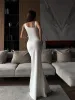 Asymmetrical Neck Snug Long Dress sold by COMMENSE