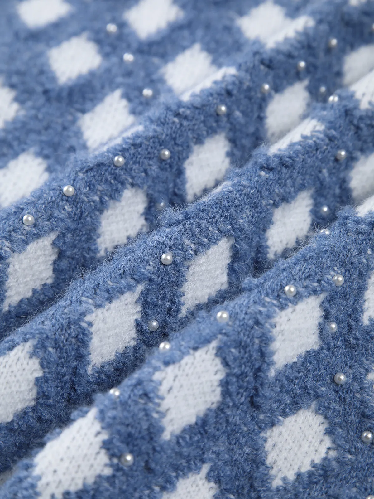 Checkered Patchwork Cardigan sold by COMMENSE product image thumbnail 3