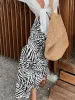 Zebra Printed Maxi Skirt sold by COMMENSE
