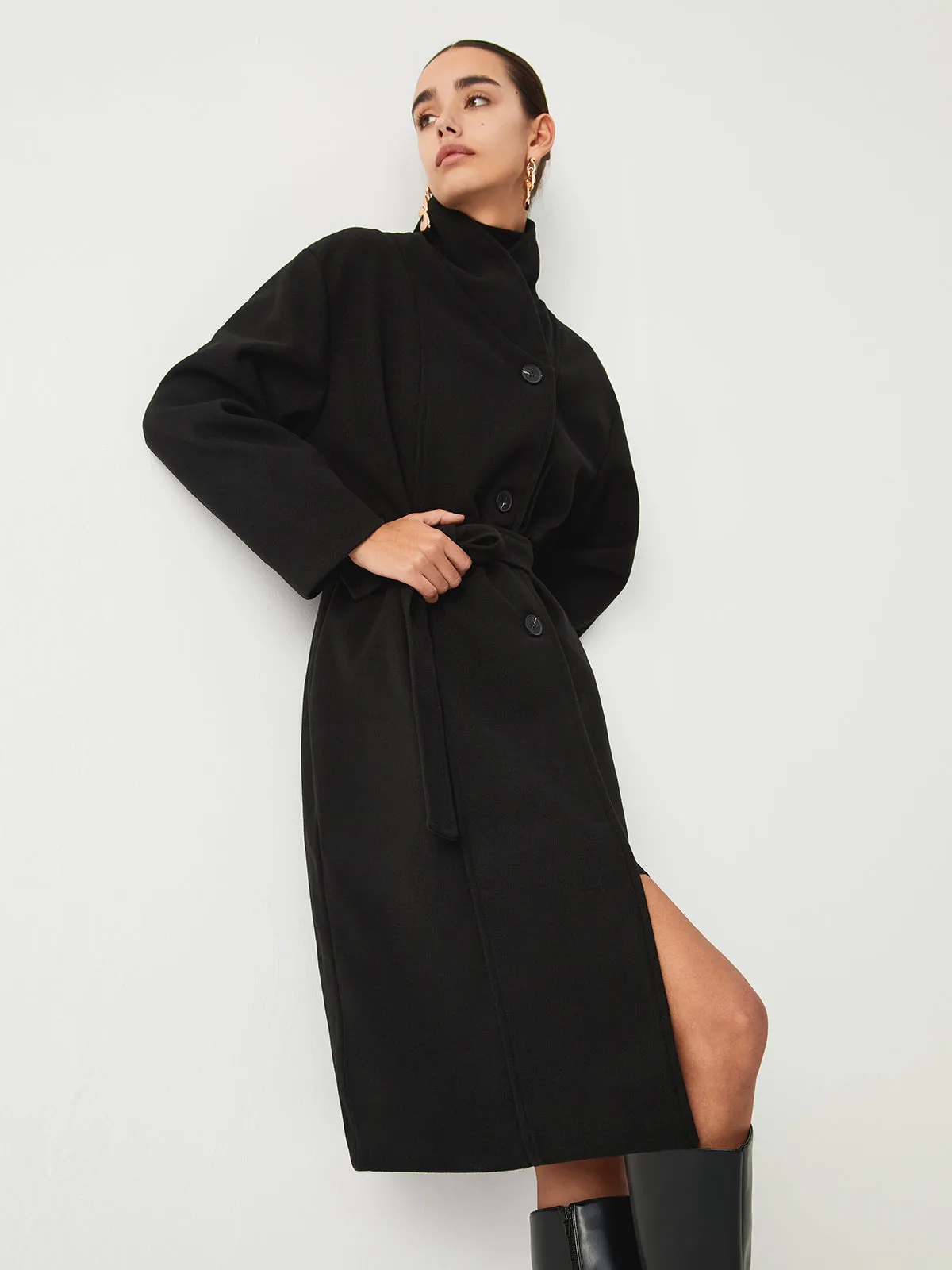 Stand Collar Longline Trench Coat sold by COMMENSE product image thumbnail 3