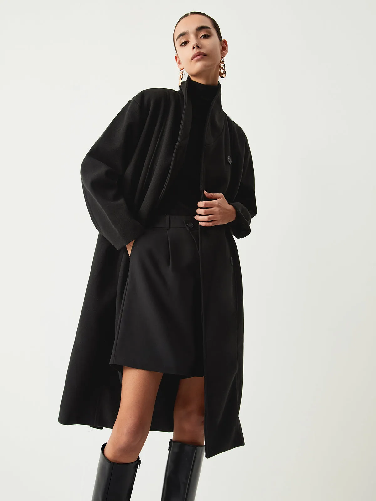 Stand Collar Longline Trench Coat sold by COMMENSE