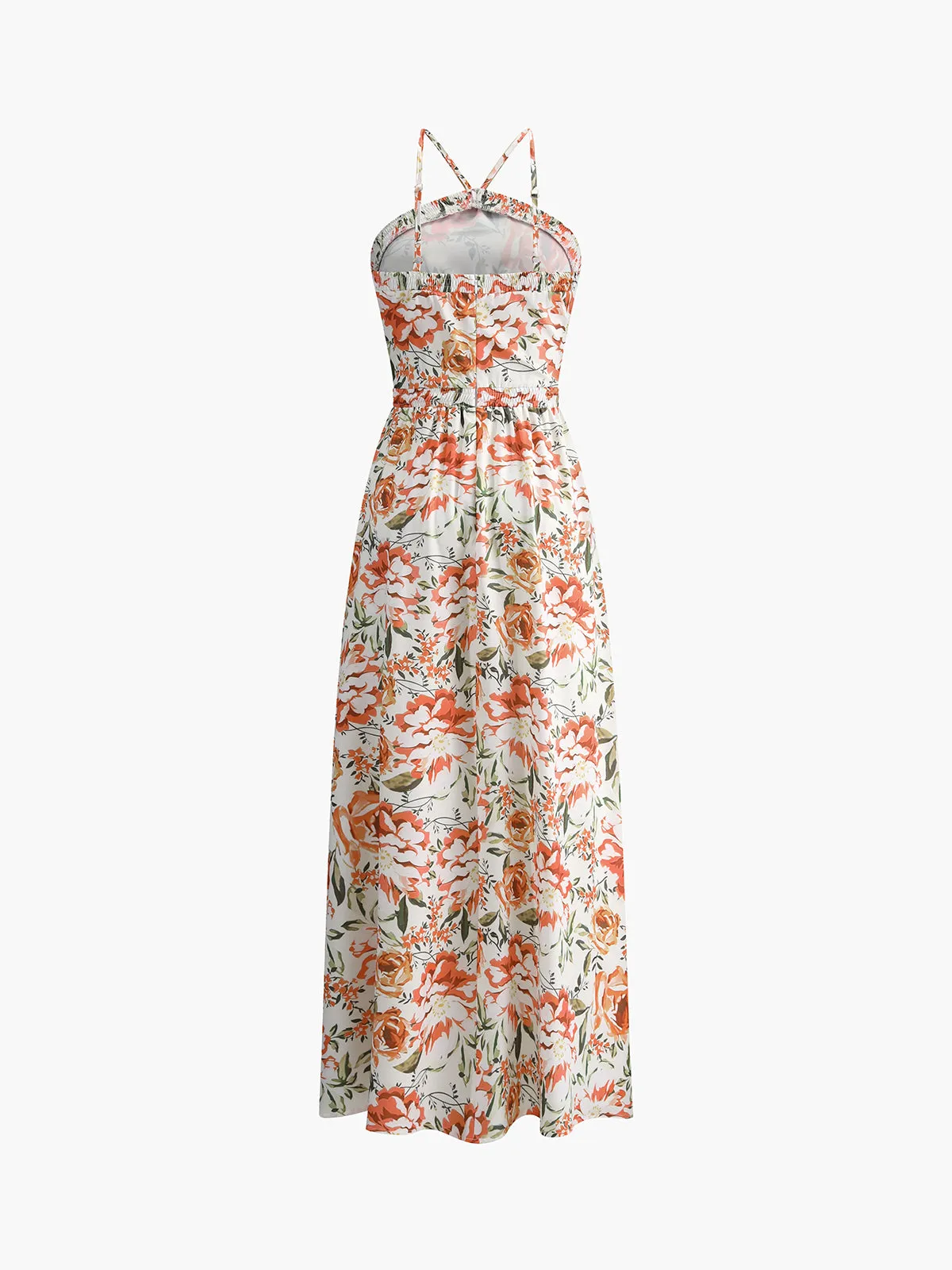 Floral Print Crisscross Long Dress sold by COMMENSE product image thumbnail 2
