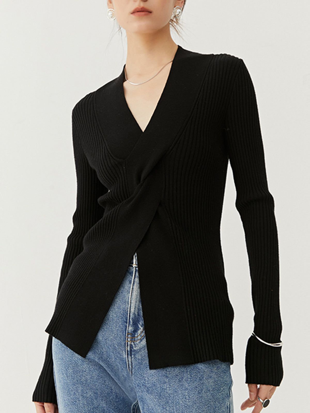 Twisted Tales Ribbed Knit Top sold by COMMENSE