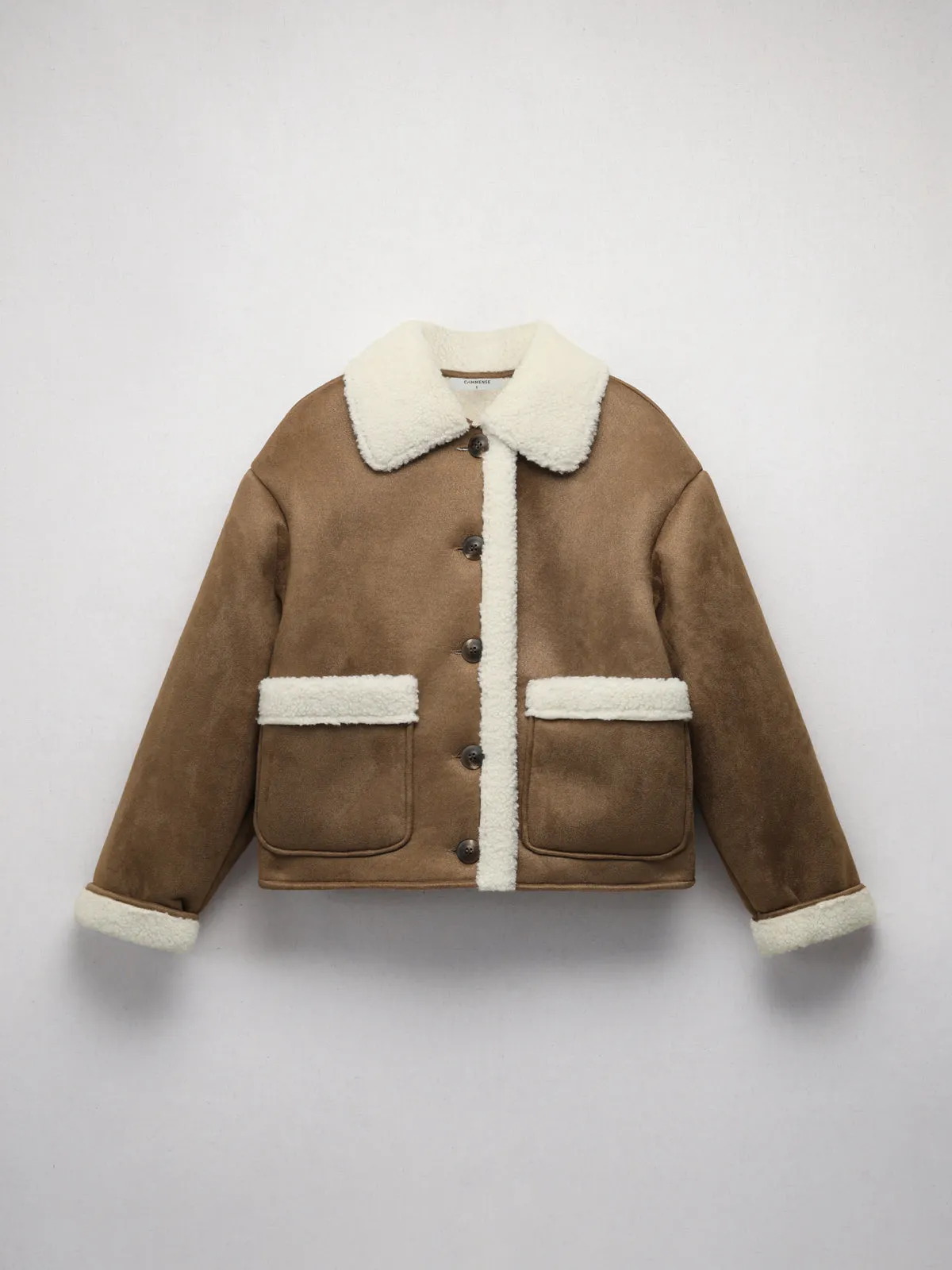 Teddy Fleece Patchwork Jacket sold by COMMENSE