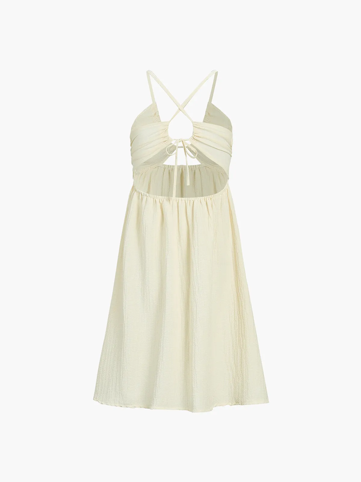 Backless Criss Cross Split Midi Dress sold by COMMENSE product image thumbnail 3