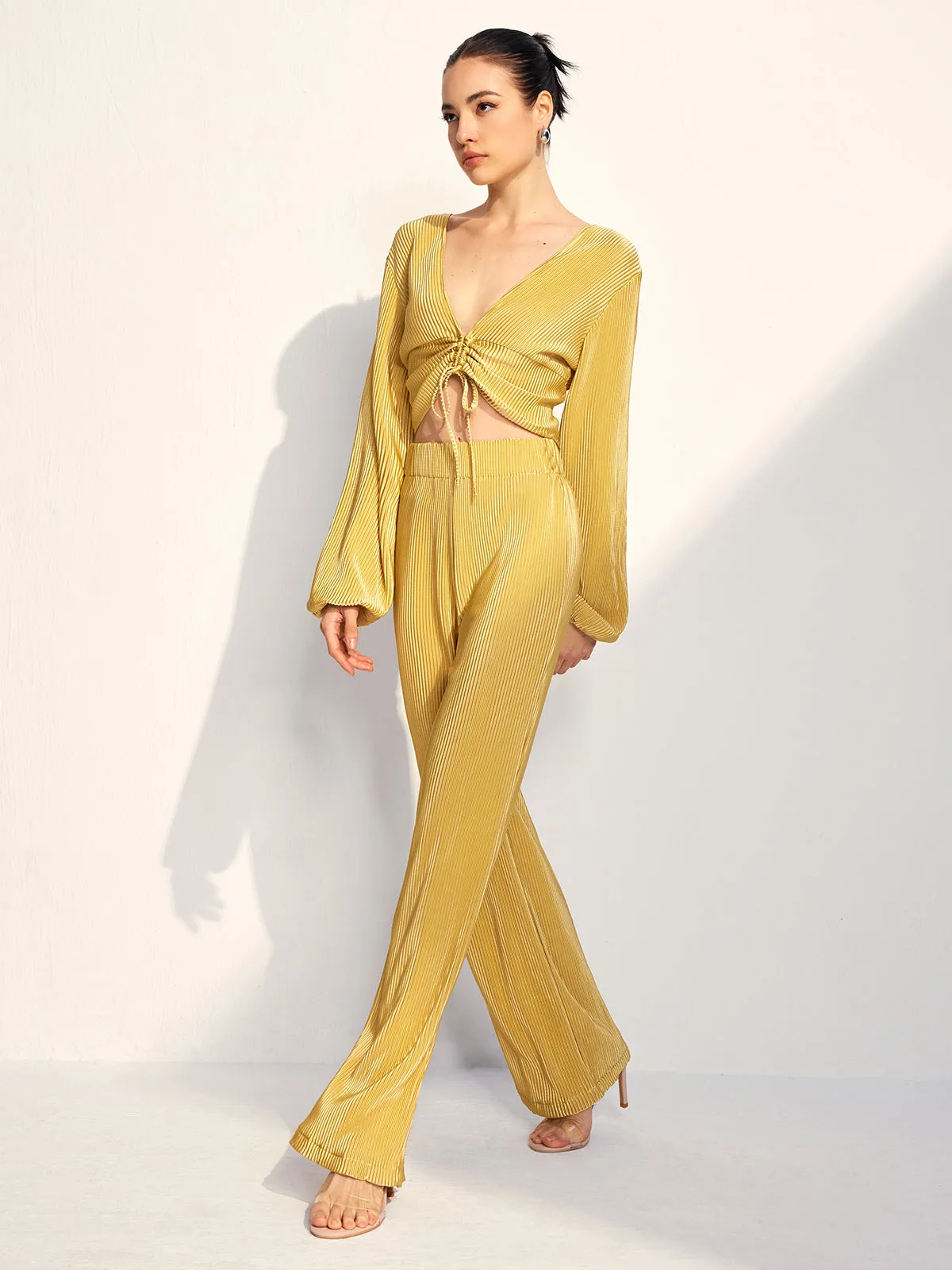 Drawstring Puff Sleeve Pants Set sold by COMMENSE product image thumbnail 5