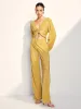 Drawstring Puff Sleeve Pants Set sold by COMMENSE