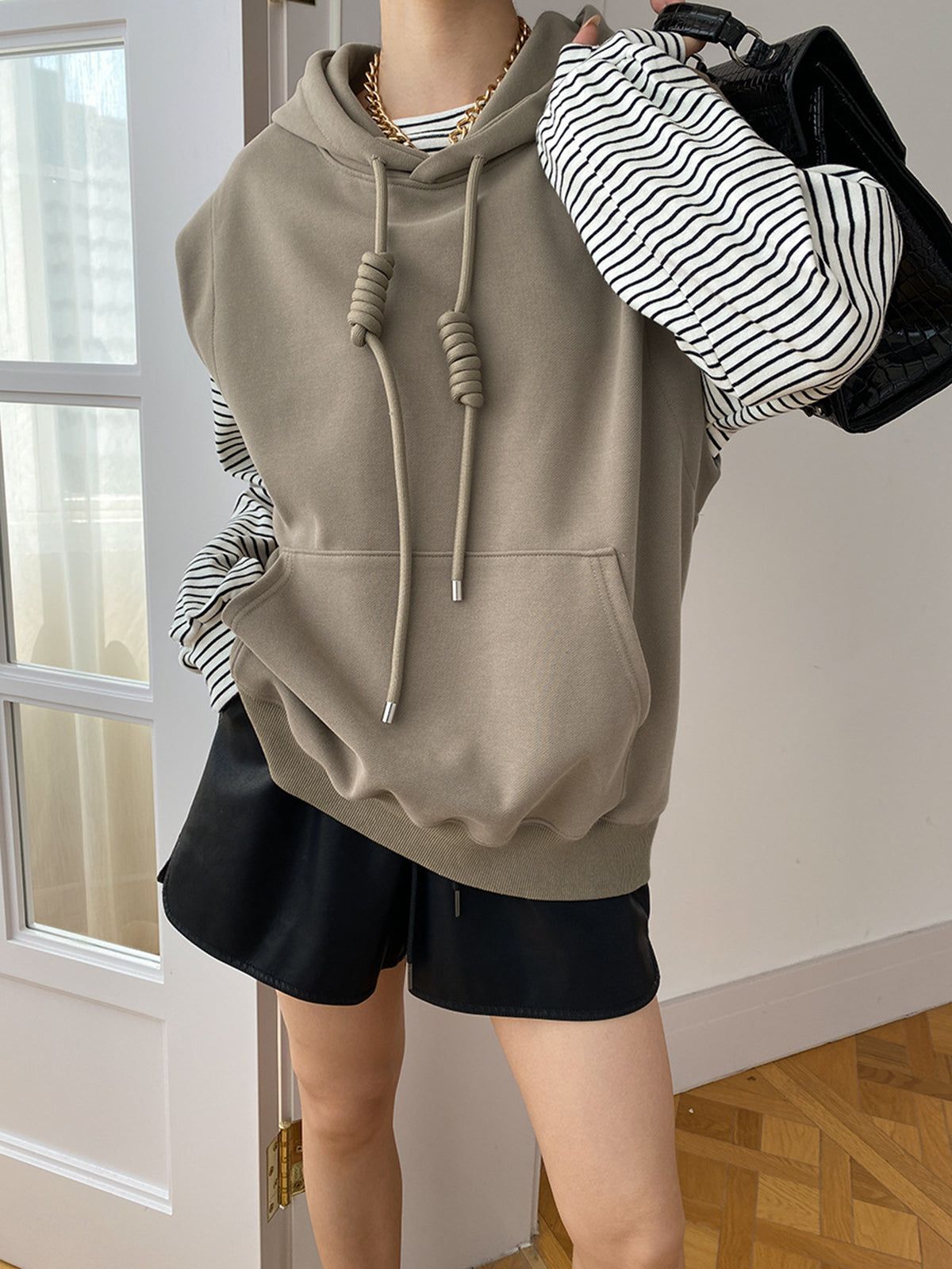 City Walk Sleeveless Hoodie sold by COMMENSE product image thumbnail 2