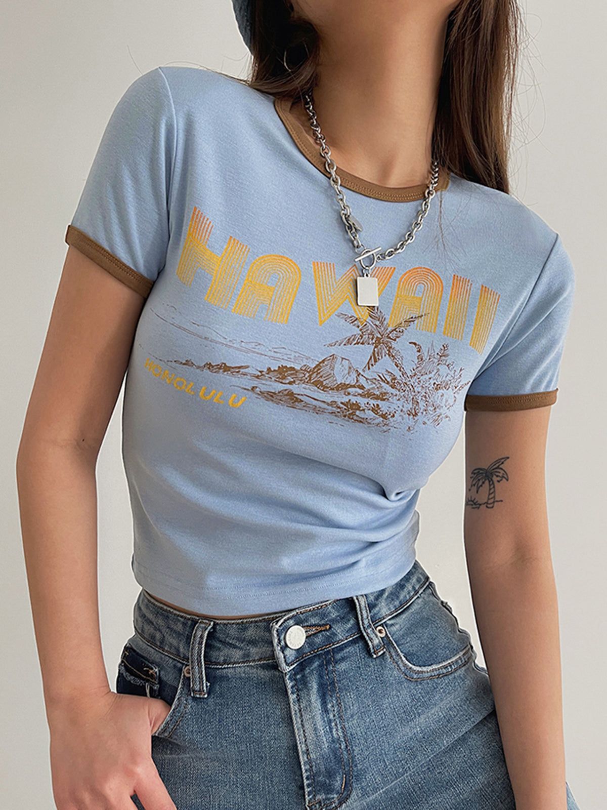 Hawaii Adventure Crop Top sold by COMMENSE product image thumbnail 2