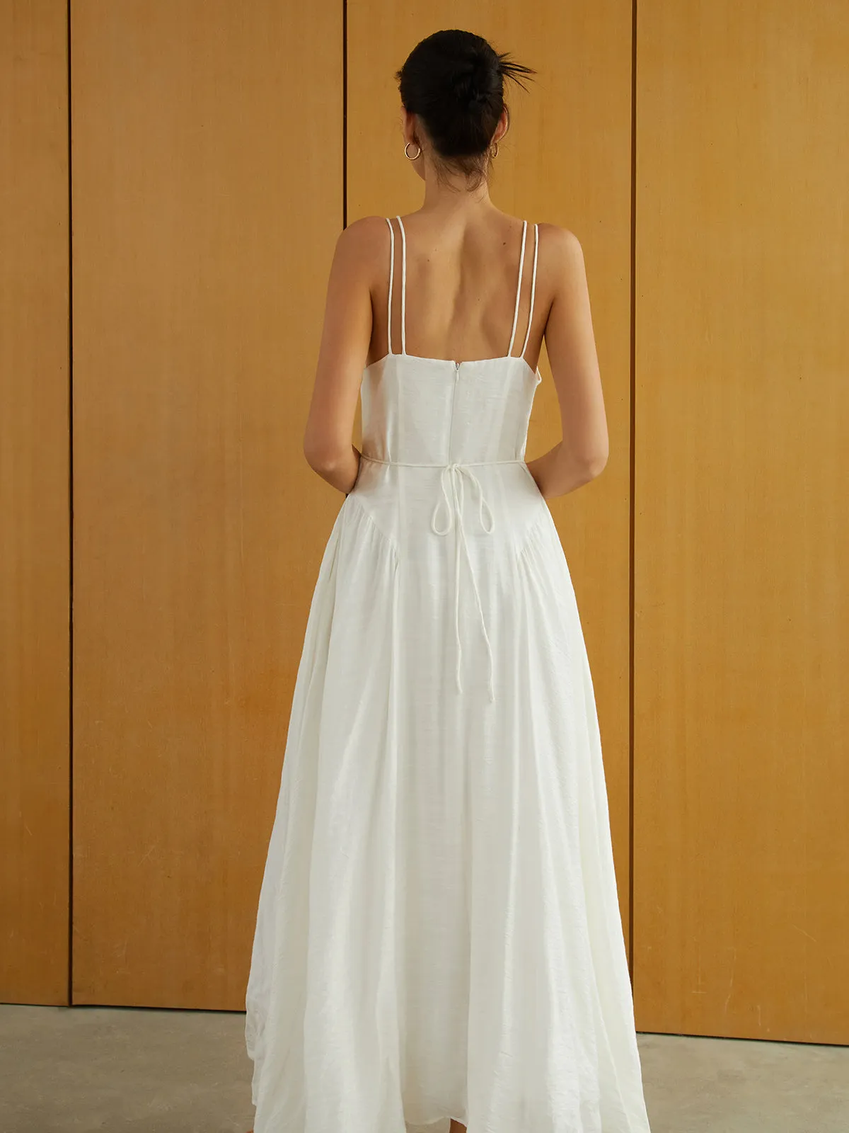 Crisscross Knotted Cami Long Dress sold by COMMENSE product image thumbnail 2