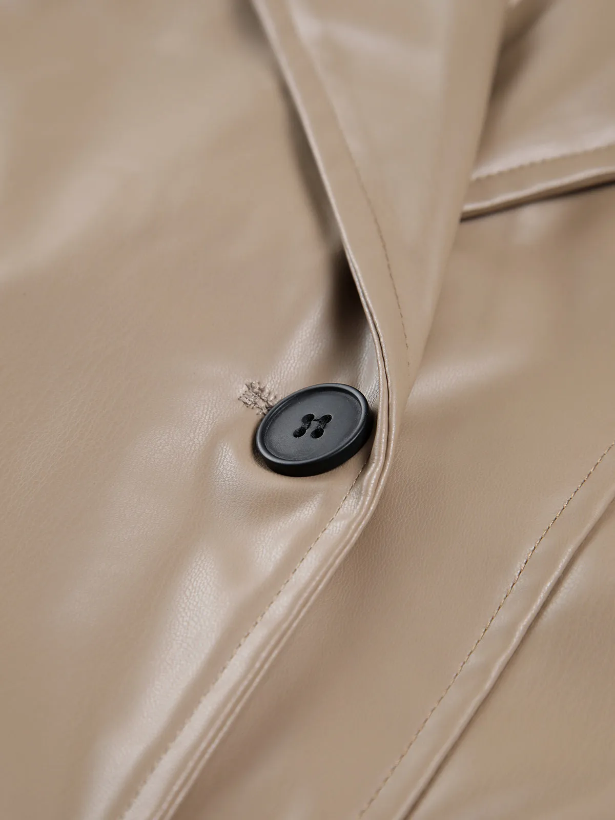 Old Stories Told Faux Leather Trench Coat sold by COMMENSE product image thumbnail 4